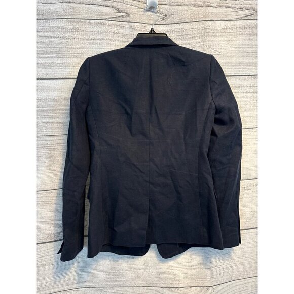 J.Crew Navy Linen Professional Blazer Size 0 - Picture 3 of 4